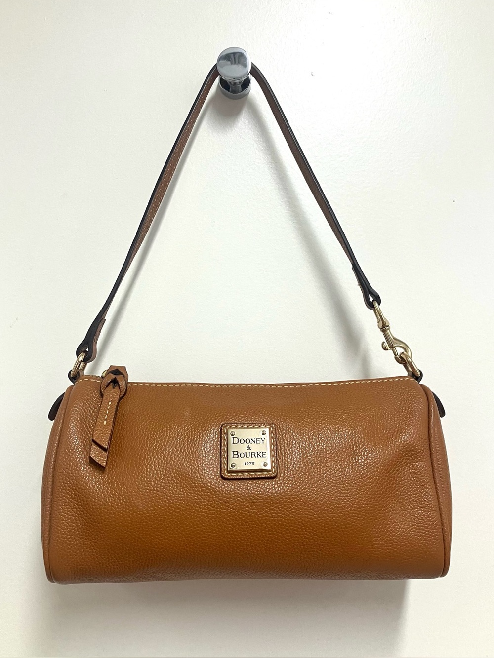 Dooney & Bourke Caramel Leather Shoulder Barrel Bag